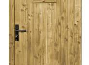 Douglas enkele 1-ruits deur inclusief kozijn, rechtsdraaiend, 90 x 201 cm, groen geïmpregneerd.