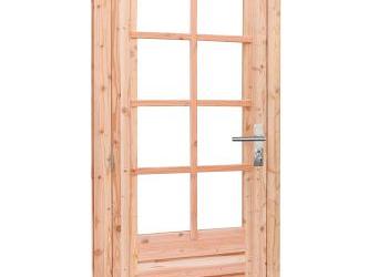 Douglas enkele 8-ruits deur inclusief kozijn, linksdraaiend, 90 x 201 cm, onbehandeld