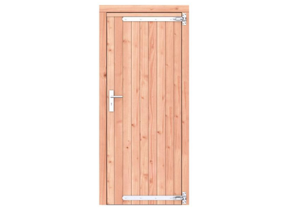 Douglas dichte enkele deur 90x201 cm, rechtsdraaiend, verzinkte hengen, RVS beslag, onbehandeld