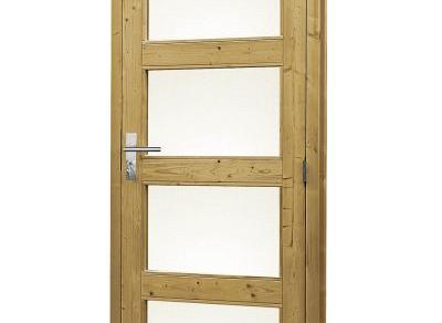 Douglas enkele 4-ruits deur inclusief kozijn, rechtsdraaiend, 90 x 201 cm, groen geïmpregneerd