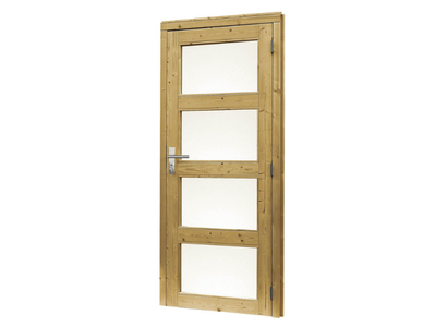 Douglas enkele 4-ruits deur inclusief kozijn, rechtsdraaiend, 90 x 201 cm, groen geïmpregneerd