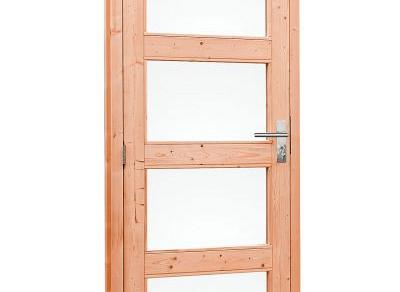 Douglas enkele 4-ruits deur inclusief kozijn, linksdraaiend, 90 x 201 cm, onbehandeld