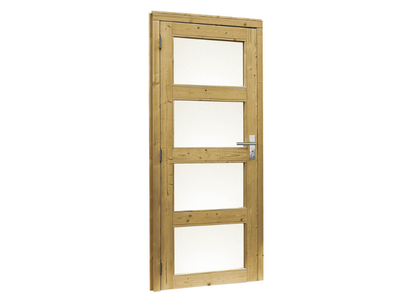 Douglas enkele 4-ruits deur inclusief kozijn, linksdraaiend, 90 x 201 cm, groen geïmpregneerd