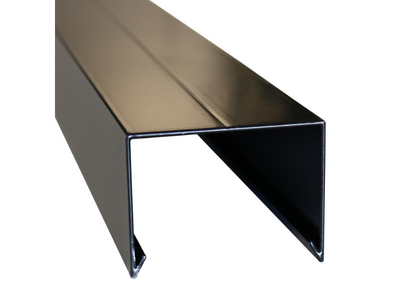 Aluminium afdekkap met sponning (5,1 cm) 4,5 x 6,1 x 179,5 cm, zwart RAL 9005