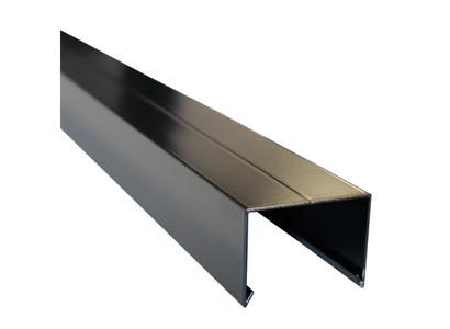 Aluminium afdekkap met sponning (5,1 cm) 4,5 x 6,1 x 179,5 cm, zwart RAL 9005