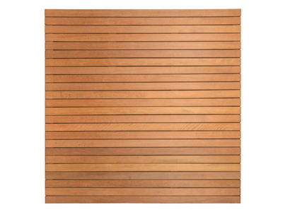 Hardhouten enkelzijdig geschaafd latten scherm, recht horizontaal, 180 x 180 cm