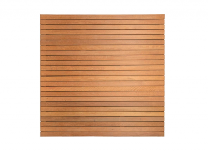 Hardhouten enkelzijdig geschaafd latten scherm, recht horizontaal, 180 x 180 cm