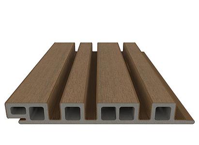 NewTechWood HKC co-extrusie wand bekleding castellation 4325 profiel, 2,5 x 19,6 x 290 cm, Teak.