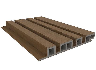 NewTechWood HKC co-extrusie wand bekleding castellation 4325 profiel, 2,5 x 19,6 x 290 cm, Teak.