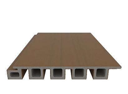 NewTechWood HKC co-extrusie wand bekleding castellation 25 profiel, 2,5 x 19,6 x 290 cm, Teak.