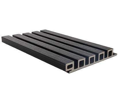 NewTechWood HKC co-extrusie wand bekleding castellation 25 profiel, 2,5 x 19,6 x 290 cm, Ebony zwart