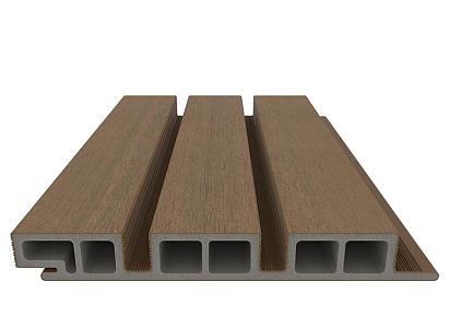 NewTechWood HKC co-extrusie wand bekleding castellation 50 profiel, 2,5 x 19,6 x 290 cm, Teak.