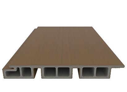 NewTechWood HKC co-extrusie wand bekleding castellation 50 profiel, 2,5 x 19,6 x 290 cm, Teak.