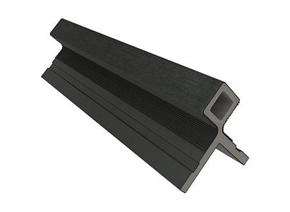 Hoekprofiel castellation t.b.v. gevelbekleding, 7 x 8 x 300 cm | Ebony zwart.