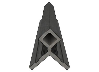 Hoekprofiel castellation t.b.v. gevelbekleding, 7 x 8 x 300 cm | Ebony zwart.