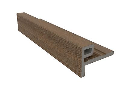 NewTechWood HKC co-extrusie eindprofiel castellation t.b.v. wand bekleding, 7 x 5 x 300 cm, Teak.