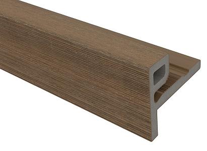 NewTechWood HKC co-extrusie eindprofiel castellation t.b.v. wand bekleding, 7 x 5 x 300 cm, Teak.
