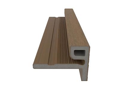 NewTechWood HKC co-extrusie eindprofiel castellation t.b.v. wand bekleding, 7 x 5 x 300 cm, Teak.