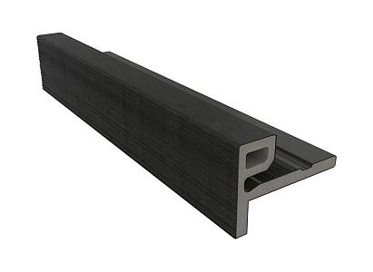 Eindprofiel castellation t.b.v. gevelbekleding, 7 x 5 x 300 cm | Ebony zwart.