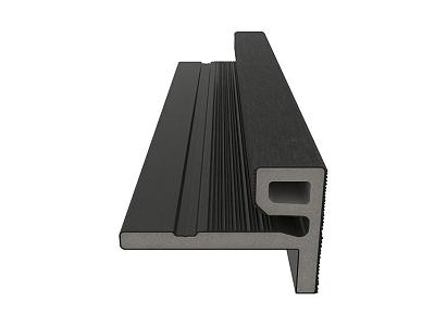 Eindprofiel castellation t.b.v. gevelbekleding, 7 x 5 x 300 cm | Ebony zwart.
