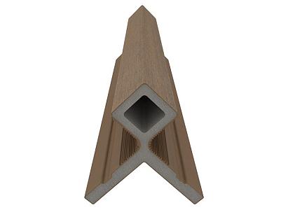 Hoekprofiel castellation t.b.v. gevelbekleding, 7 x 8 x 300 cm | Teak