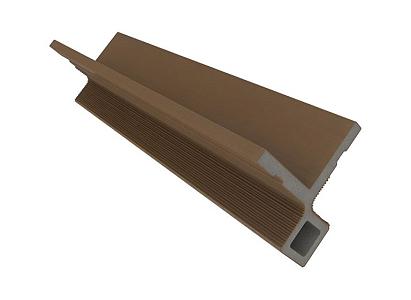 NewTechWood HKC co-extrusie hoekprofiel castellation t.b.v. wand bekleding, 7 x 8 x 300 cm, Teak.