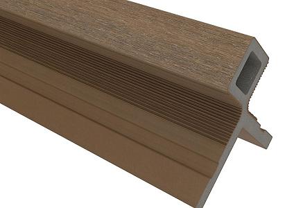 NewTechWood HKC co-extrusie hoekprofiel castellation t.b.v. wand bekleding, 7 x 8 x 300 cm, Teak.