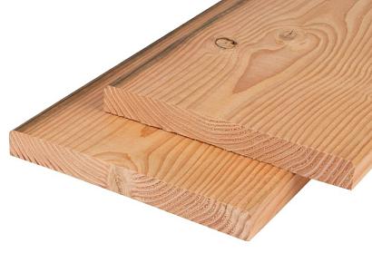 Douglas plank 2,8 x 19,5 cm, lengte 300 cm - 1 zijde geschaafd, 1 zijde fijnbezaagd