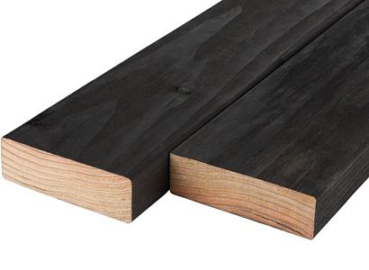 UITLOPEND! Douglas balk 4,5 x 16 x 600 cm geschaafd ZWART