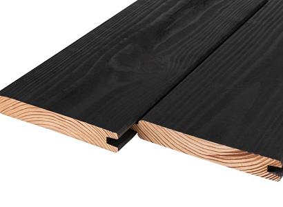 UITLOPEND! daarna op bestelling!!  Douglas blokhutprofiel 2,8 x 19,5 x 224 cm - zwart gedompeld*