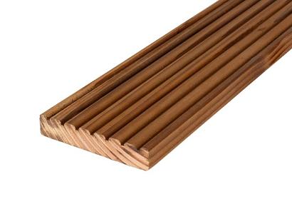 Douglas vlonderplank 2,8 x 14,5 x 400 cm BRUIN - 1 zijde profiel, 1 zijde glad
