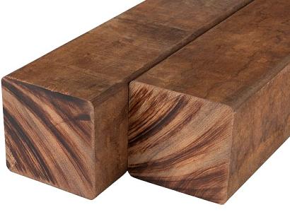 Hardhout paal Angelim Vermelho geschaafd 12 x 12 x 250 cm