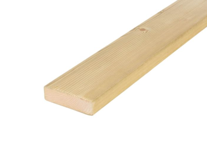 Vuren plank 2,8 x 9,5 x 420 cm geïmpregneerd