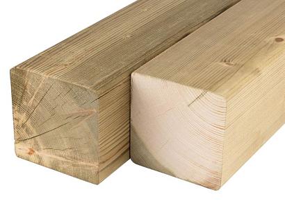 Vuren paal 14 x 14 x 300 cm geïmpregneerd (op bestelling)