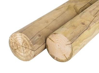 Vuren gefreesd rondhout Ø 10 cm x 500 cm geïmpregneerd