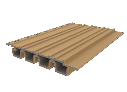 NewTechWood HKC co-extrusie Castellation PRO35 gevelbekleding, 3,3 x 21,5 x 230 cm, Red Cedar.