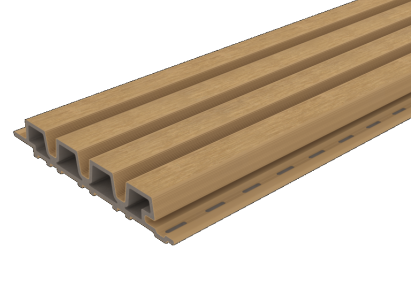 NewTechWood HKC co-extrusie Castellation PRO35 gevelbekleding, 3,3 x 21,5 x 230 cm, Red Cedar.