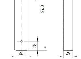 U-profiel voor betonelementen 29x47x260mm [2mm] Zwart gepoedercoat
