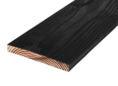 Douglas plank 2,2 x 20 x 300 cm fijnbezaagd - zwart gedompeld