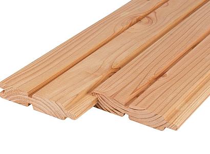 Douglas rhombus dubbel profiel 2,7 x 14 x 400 cm - blank - dubbelzijdig - werkende breedte 13,3 cm