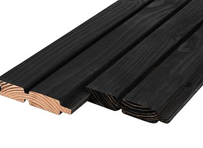 Douglas Rhombus dubbel profiel 2,7 x 14 x 400 cm - zwart - dubbelzijdig - werkende breedte 13,3 cm