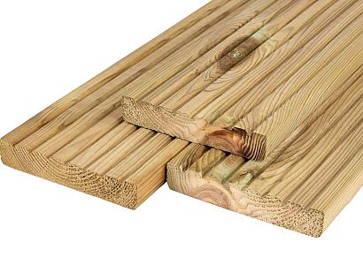 Grenen vlonderplank 2,8 x 14,5 x 420 cm geïmpregneerd