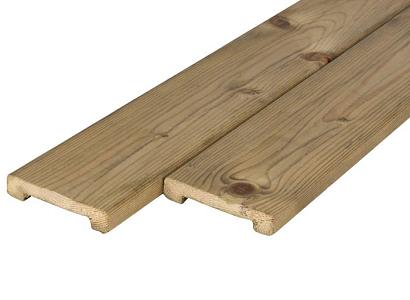 Vuren afdeklat 2 x 9 x 235 cm geïmpregneerd, overstelpend t.b.v. toogscherm