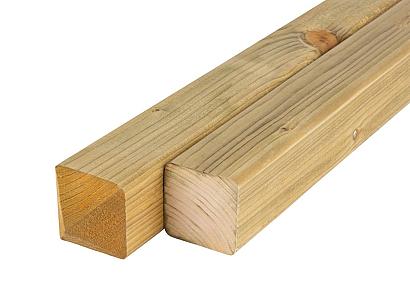 Vuren paal 7 x 7 x 210 cm geïmpregneerd met diamantkop