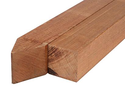 Hardhout paal  8,8 x 8,8 cm | Angelim Vermelho | geschaafd