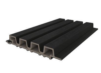 NewTechWood HKC co-extrusie Castellation PRO35 gevelbekleding, 3,3 x 21,5 x 290 cm, Ebony zwart.