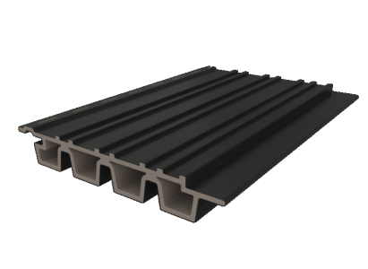 NewTechWood HKC co-extrusie Castellation PRO35 gevelbekleding, 3,3 x 21,5 x 290 cm, Ebony zwart.