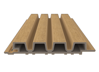 NewTechWood HKC co-extrusie Castellation PRO35 gevelbekleding, 3,3 x 21,5 x 390 cm, Red Cedar.