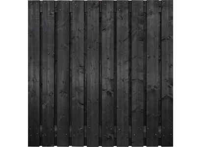 Geïmpregneerd tuinscherm | ZWART | 23 planks | 180x180 cm | Vuren | 18x140mm