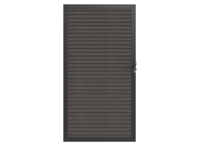 NewTechWood co-extrusie composiet deur in aluminium frame, horizontaal triple, 100 x 195 cm, Silver 